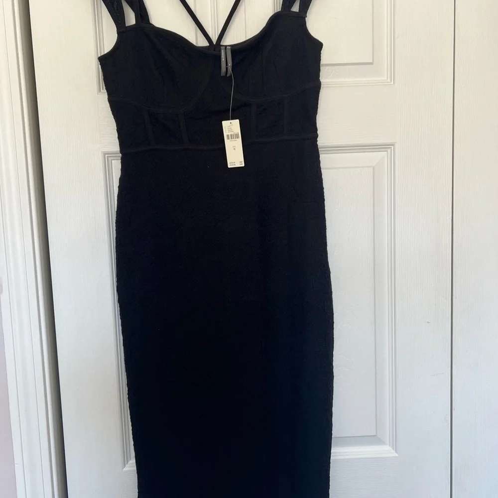Anthropologie black fitted dress M NWT - Picture 12 of 12